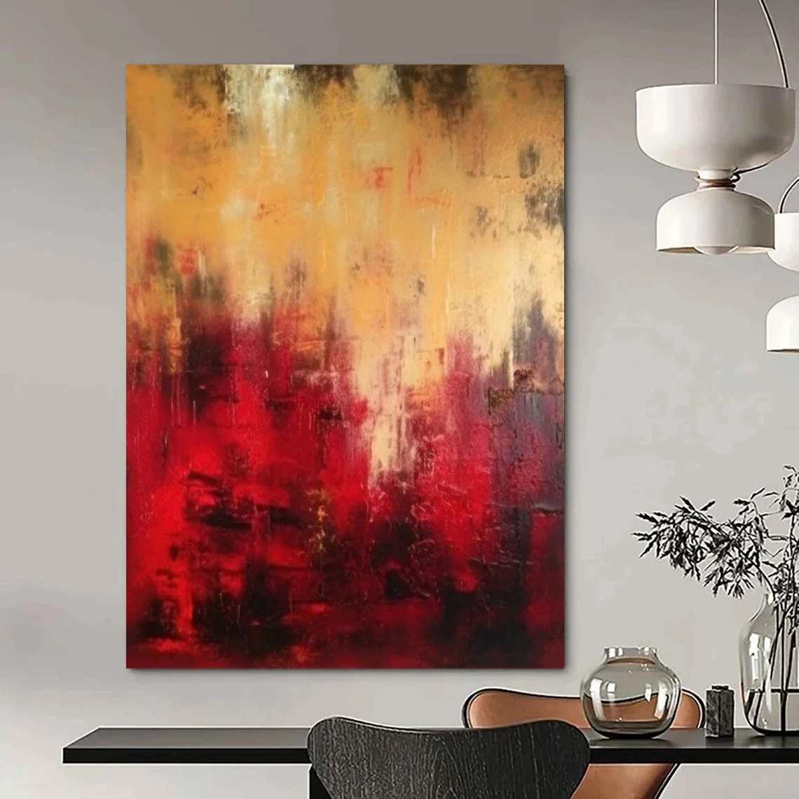Bedroom Hand-painted Bold Living Abstract Canvas Artwork VLJT5